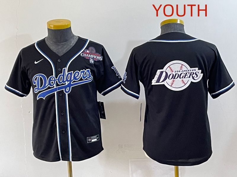 Youth 2025 Los Angeles Dodgers Blank Black Three generations Fashion Nike MLB Jersey style 36